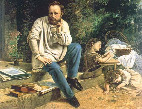 Gustave Courbet Proudhon and his children France oil painting art